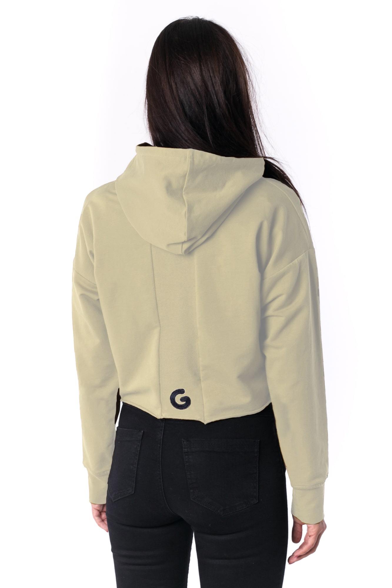 The Woman Panelled Cropped Hoody 17 // creme