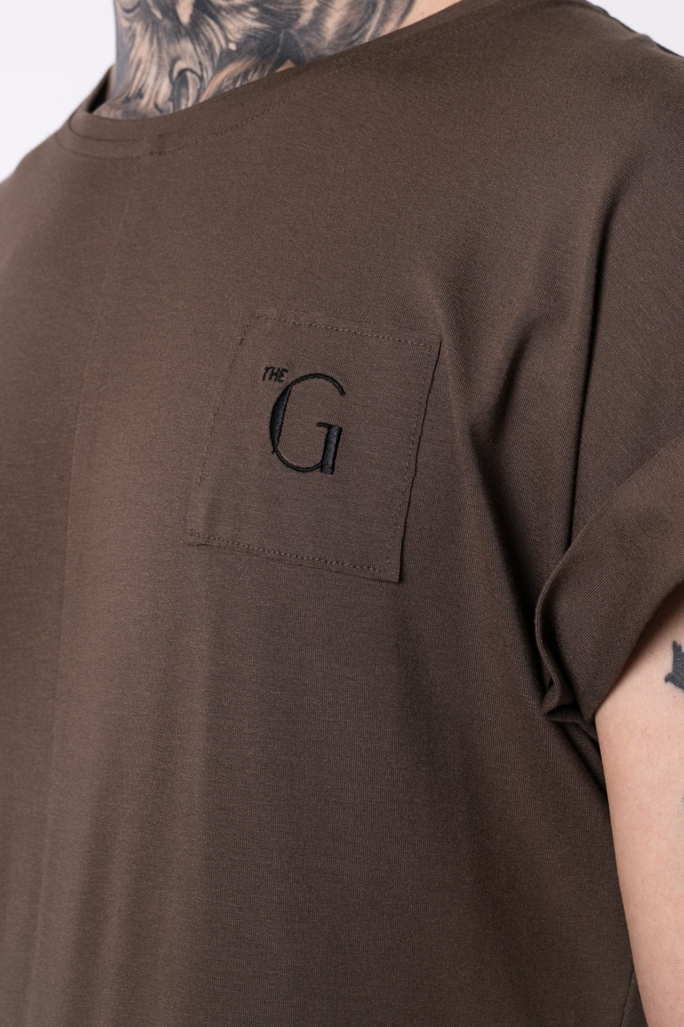 The Man Panelled 4cm Bent Sleeve Tee 17 // firgreen
