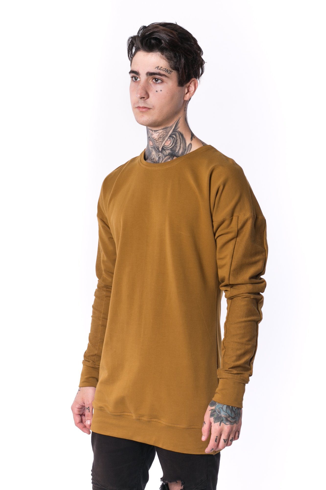 The Man Panelled Pullover Crewneck 17 // umber