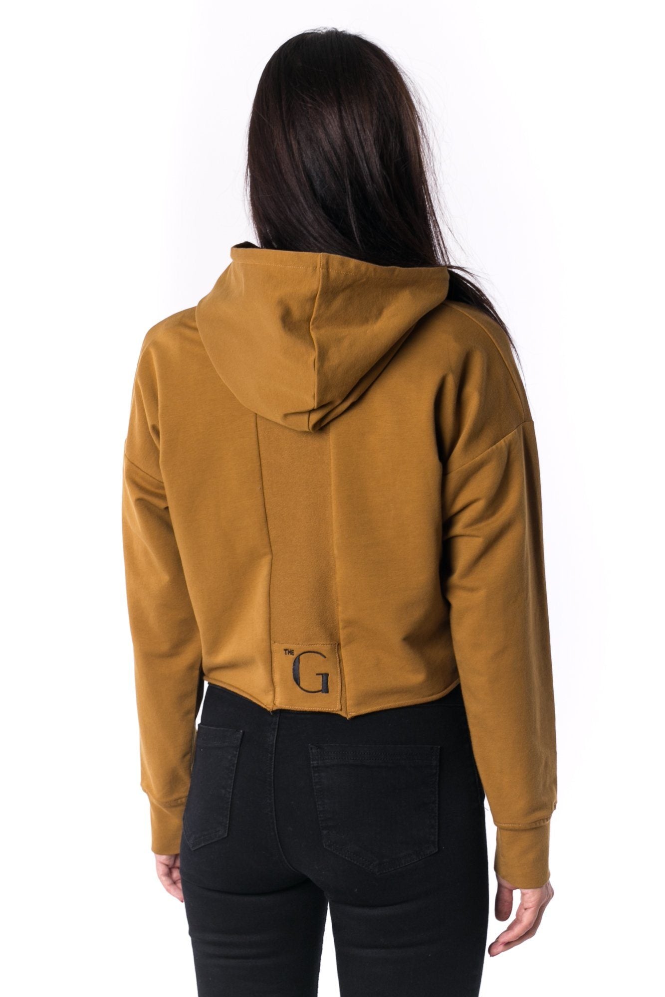 The Woman Panelled Cropped Hoody 17 // umber