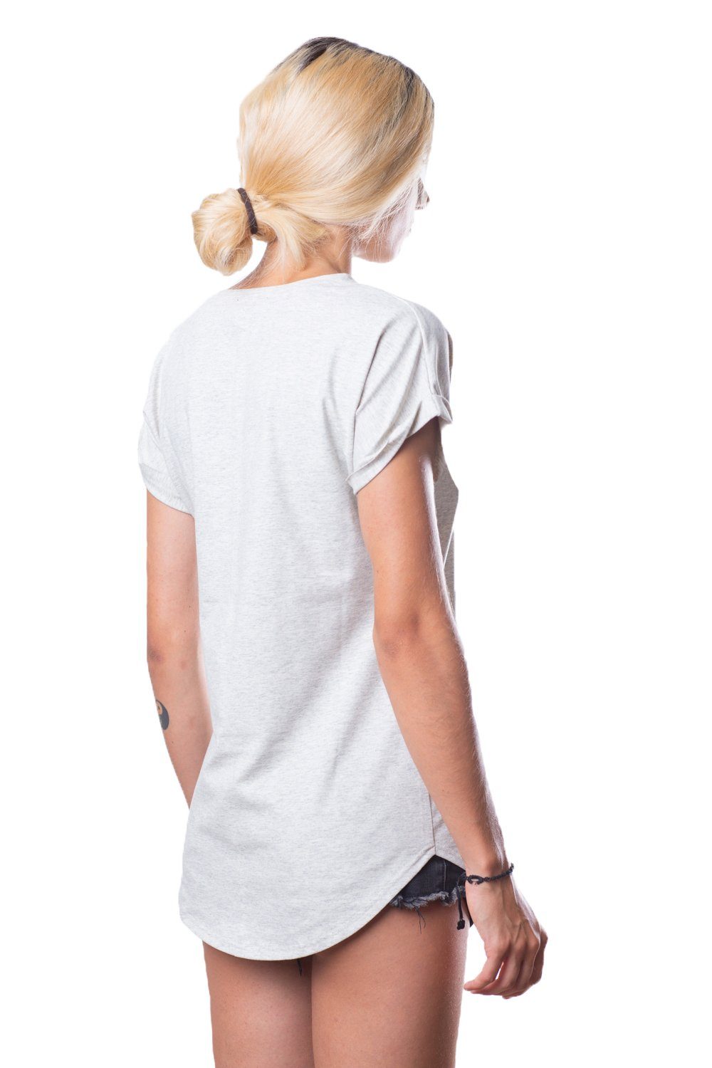 Dámské tričko French Terry Oversize // šedobílé