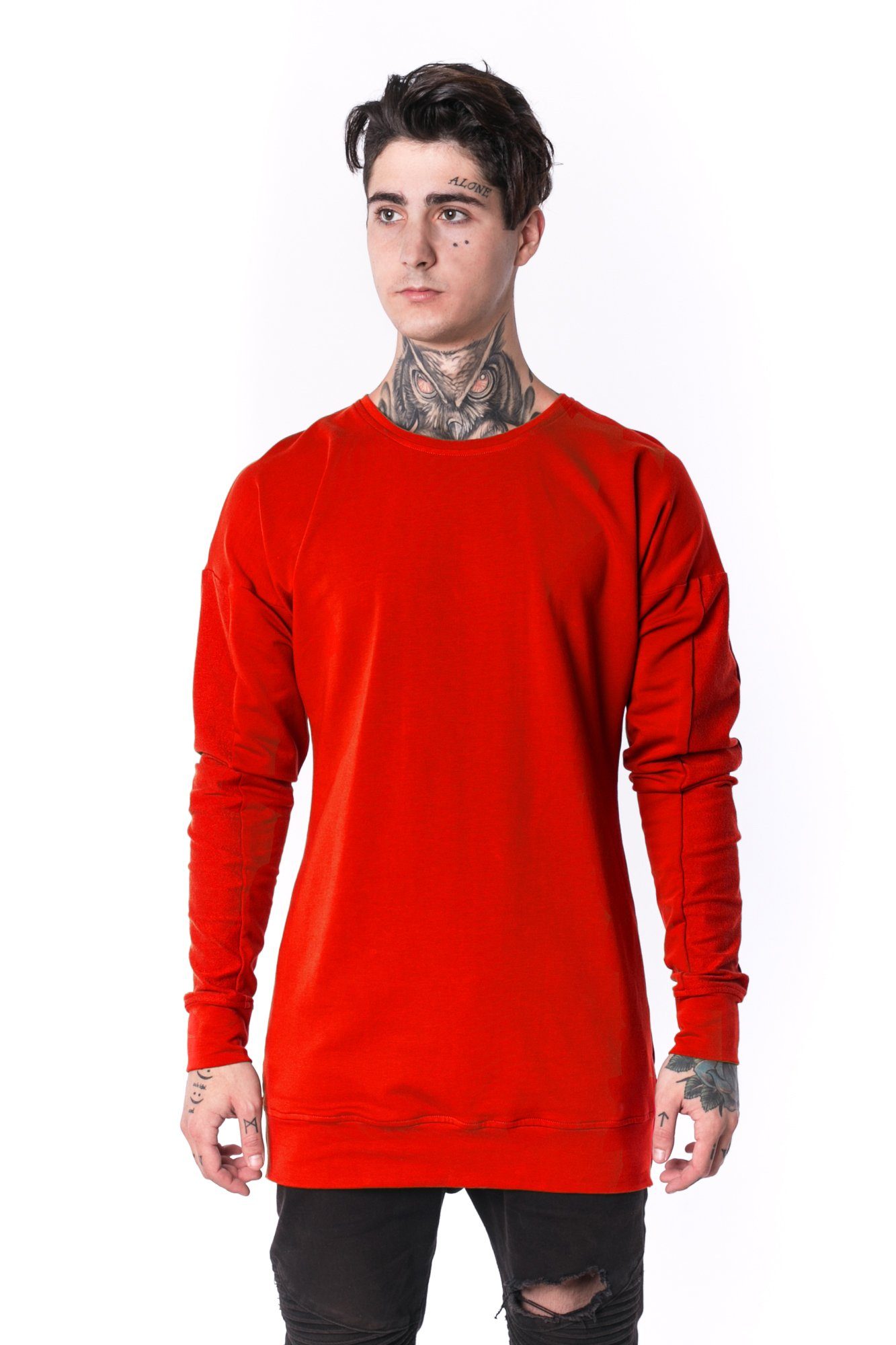The Man Panelled Pullover Crewneck 17 // red