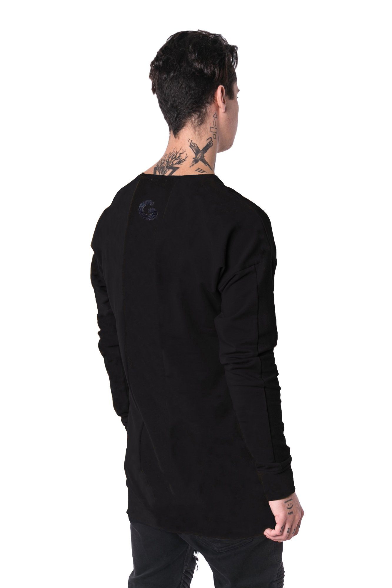 The Man Panelled Pullover Crewneck 17 // black