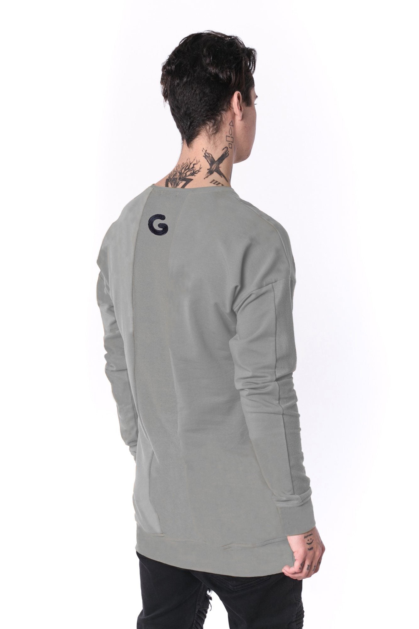 The Man Panelled Pullover Crewneck 17 // light grey