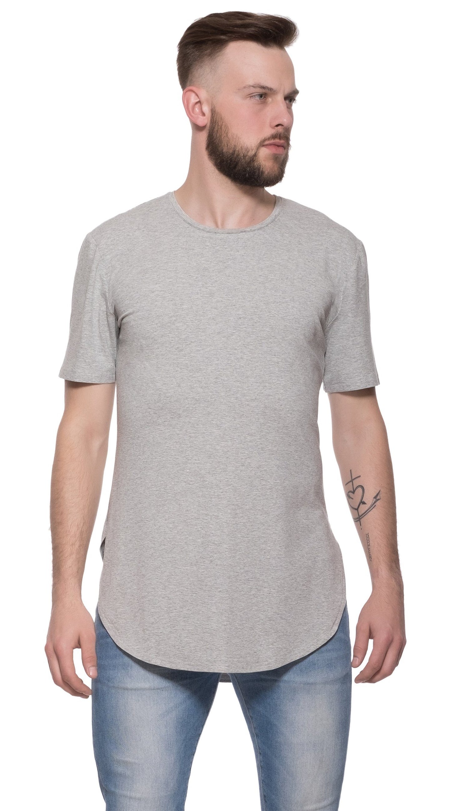 TheG Man Viscose Basic 2/2 Long Tee // šedá