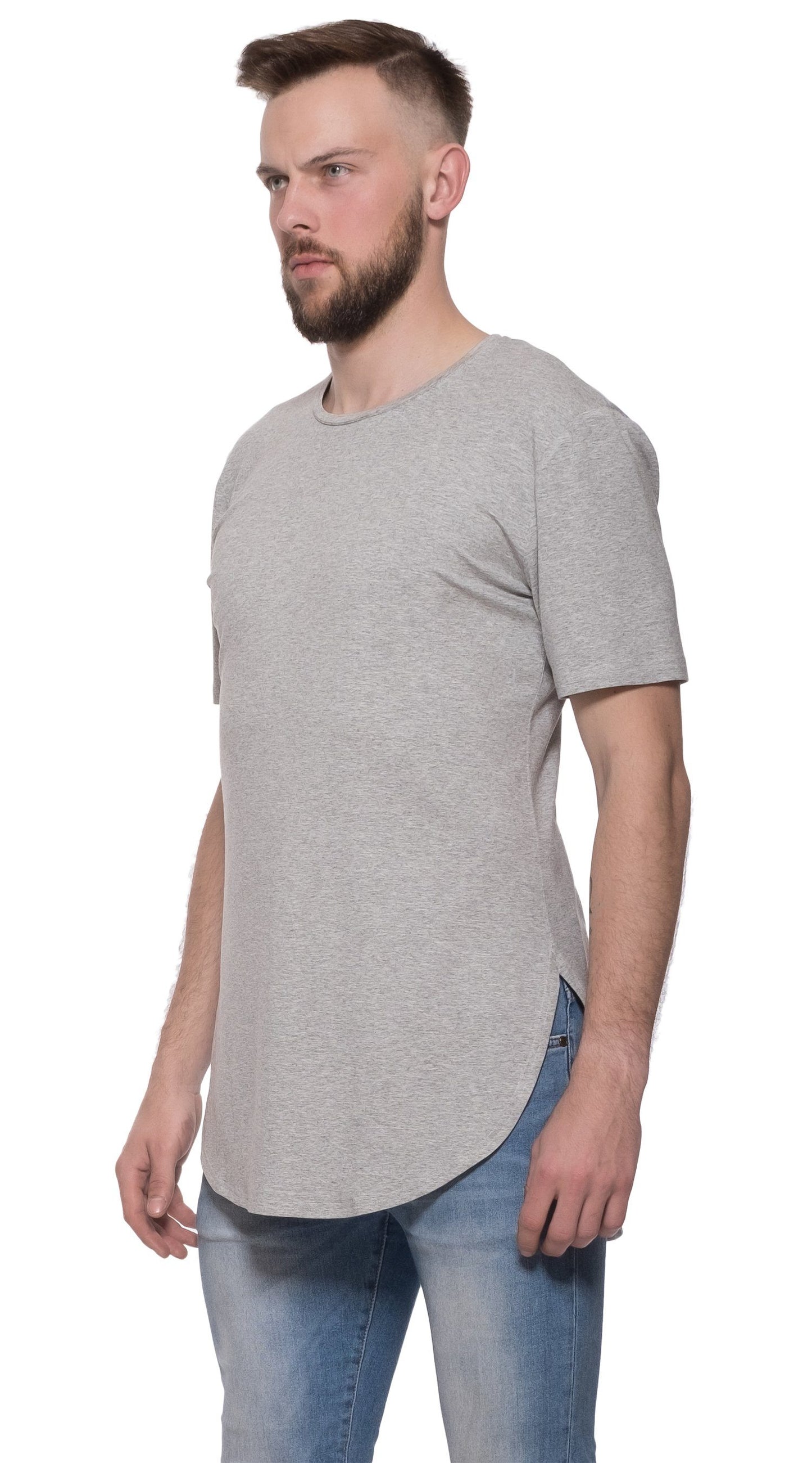 TheG Man Viscose Basic 2/2 Long Tee // šedá