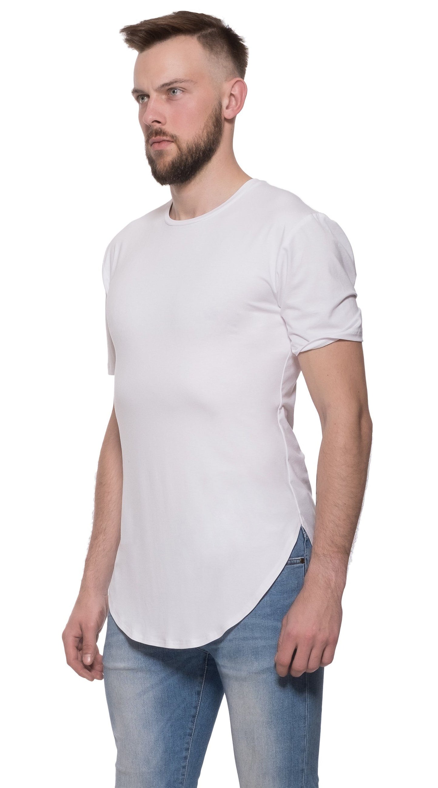 TheG Man Viscose Basic 2/2 Long Tee // bílé