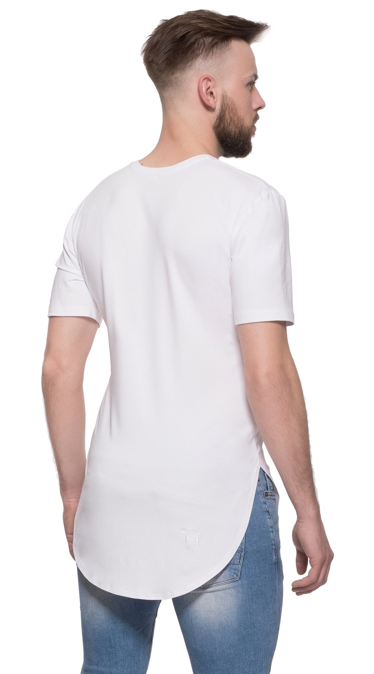 TheG Man Viscose Basic 2/2 Long Tee // bílé
