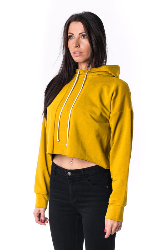 The Woman Paneled Cropped Hoody 17 // žlutá