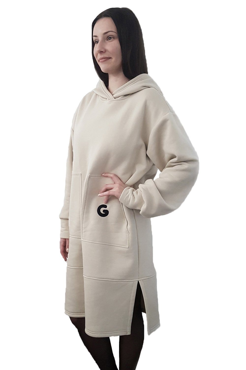 TheG Minimalist Longline Hoody // pšenice