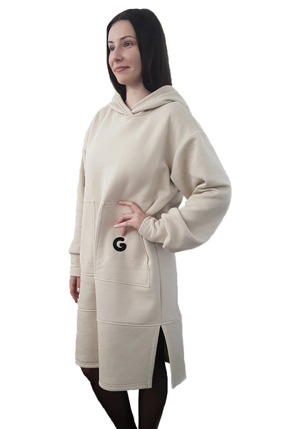 TheG Minimalist Longline Hoody // pšenice