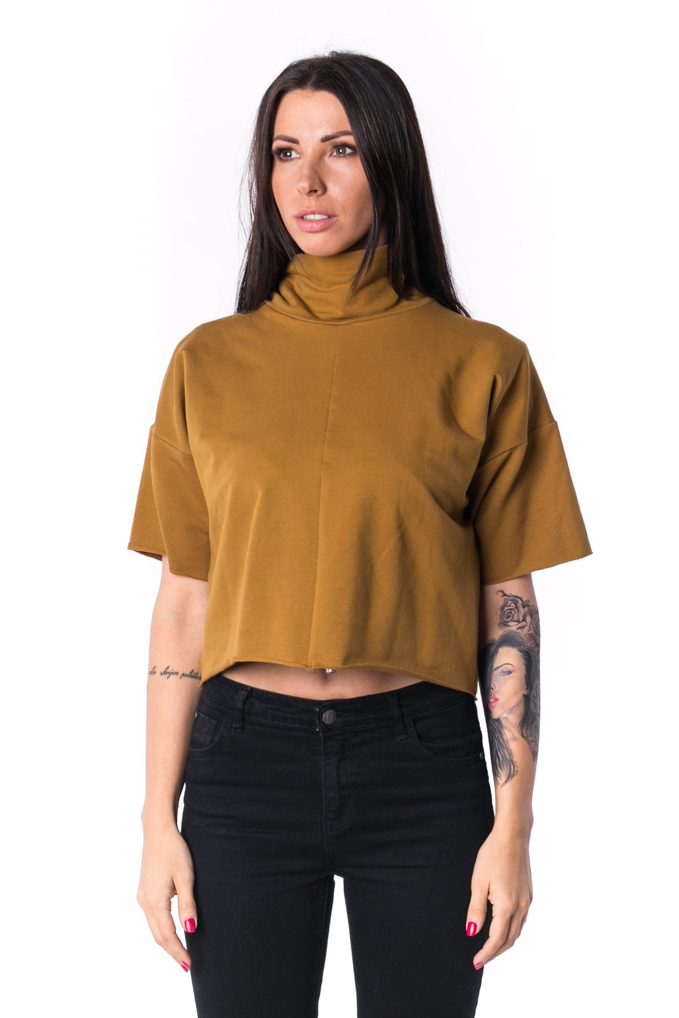 The Woman Paneled Crop Rolák 17 // umber