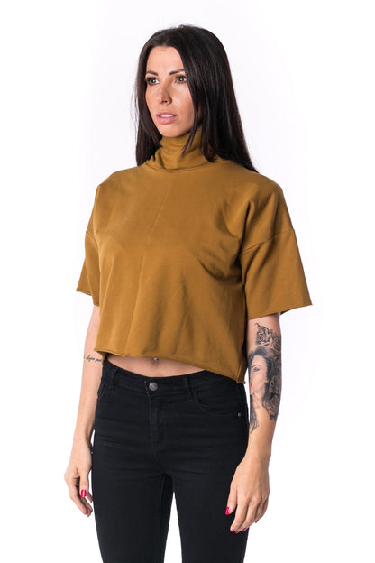 The Woman Paneled Crop Rolák 17 // umber