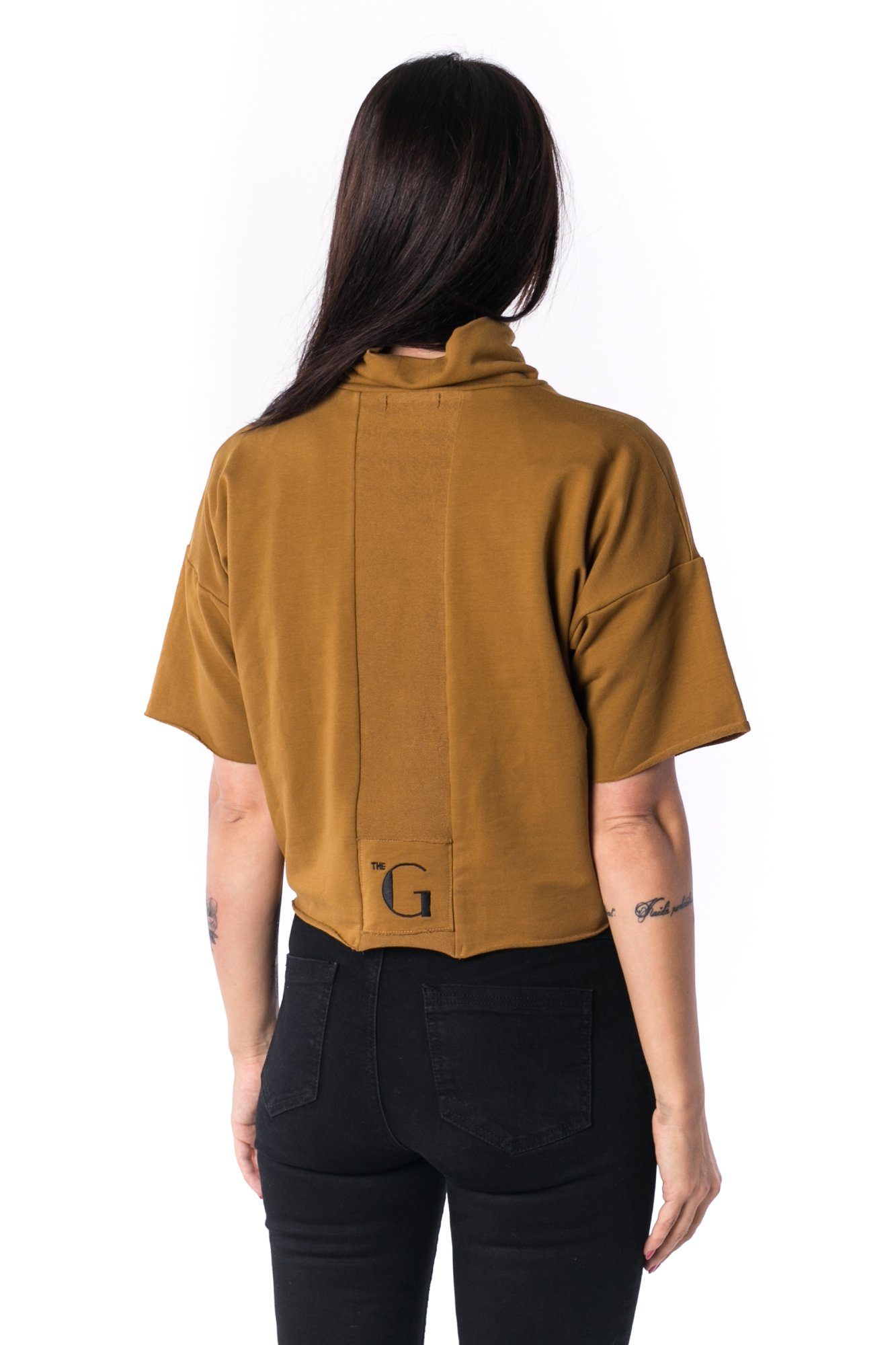 The Woman Paneled Crop Rolák 17 // umber