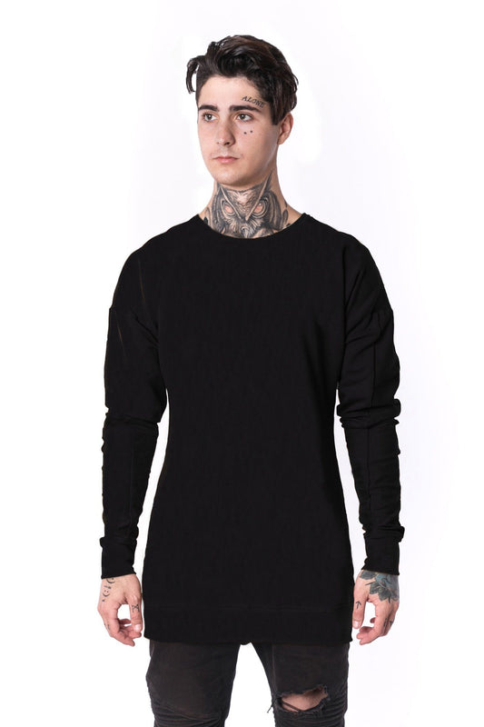 The Man Paneled Pullover Crewneck 17 // černý