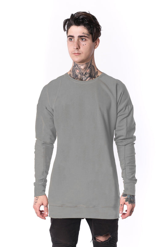 The Man Paneled Pullover Crewneck 17 // světle šedá