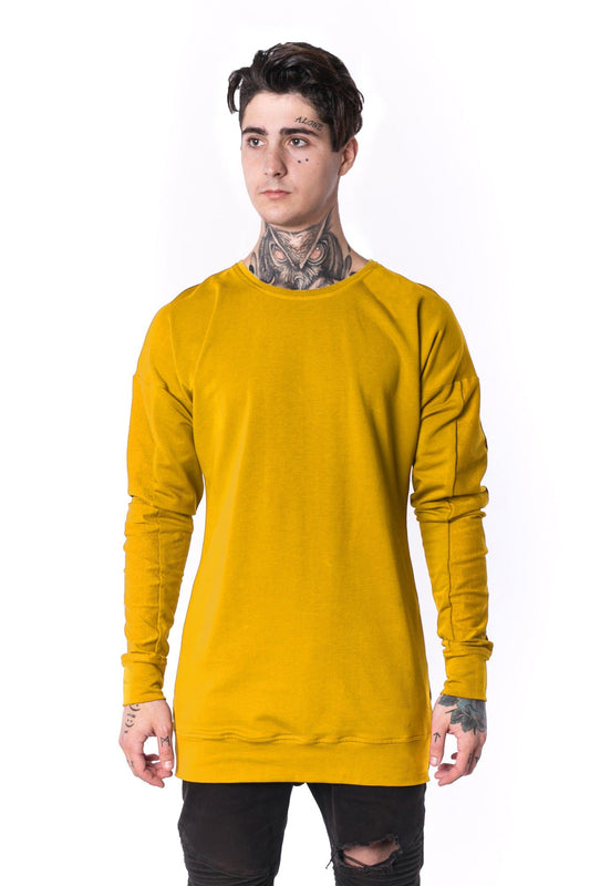 The Man Paneled Pullover Crewneck 17 // žlutá