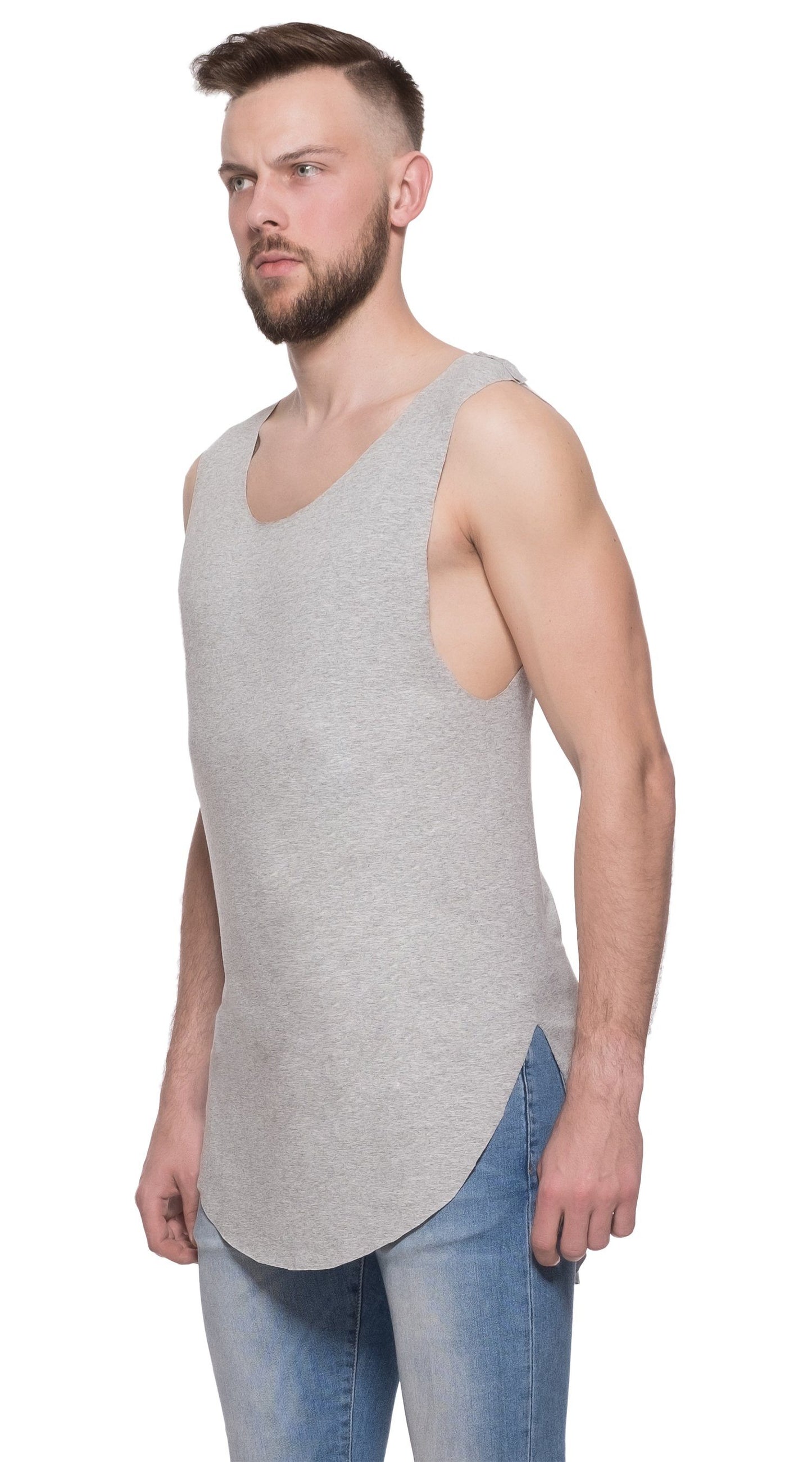 TheG Man Viscose Long Tank // grey