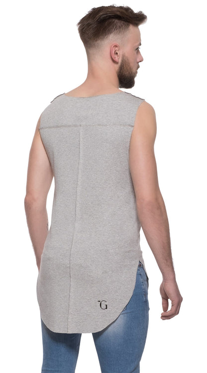 TheG Man Viscose Long Tank // grey