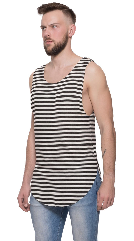 TheG Man Viscose Long Tank // striped