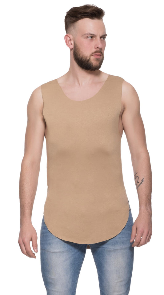 TheG Man Viscose Long Tank // camel