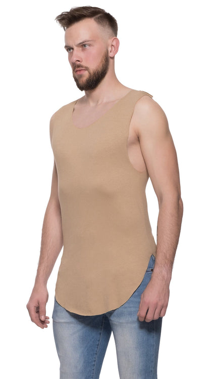 TheG Man Viscose Long Tank // camel