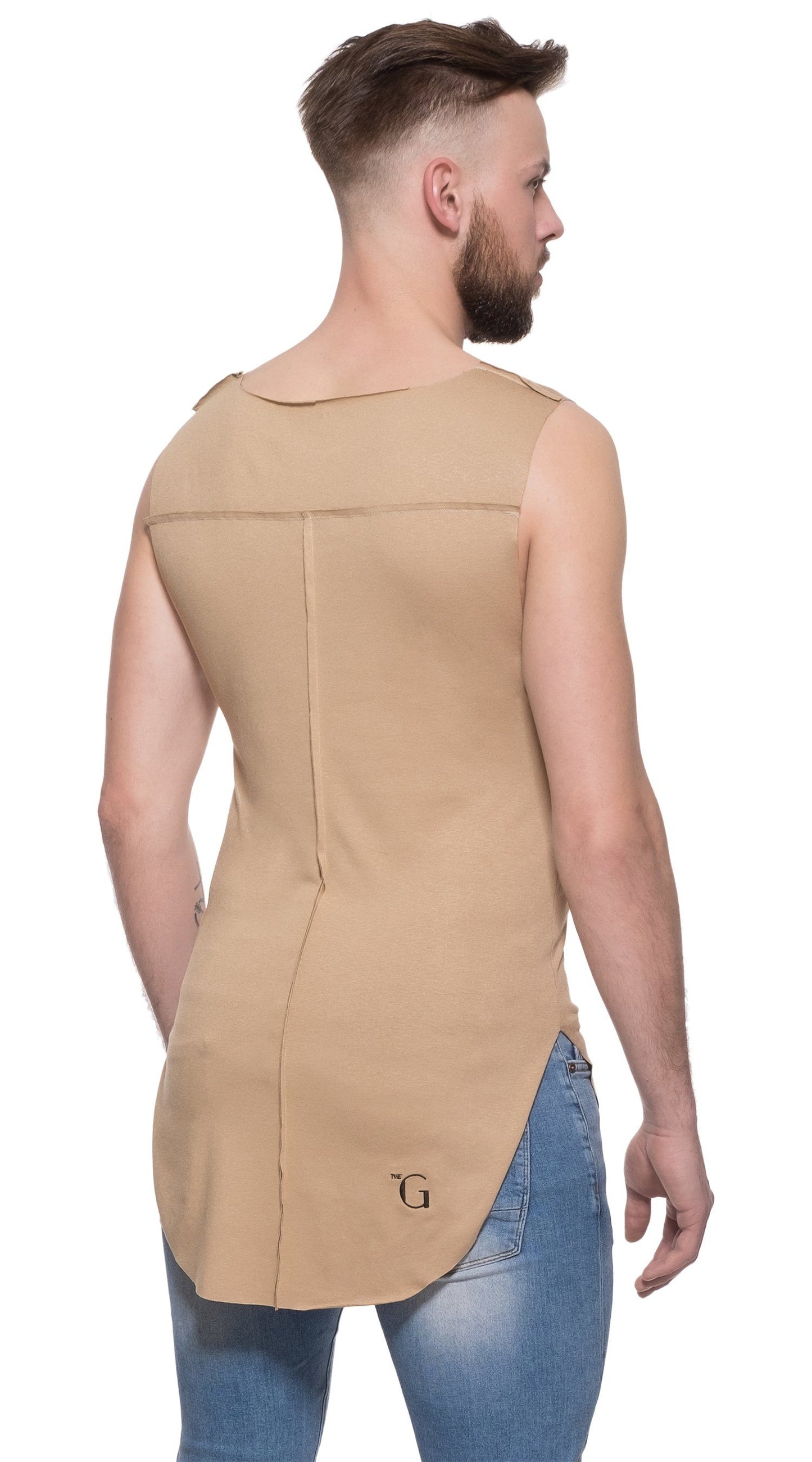 TheG Man Viscose Long Tank // camel