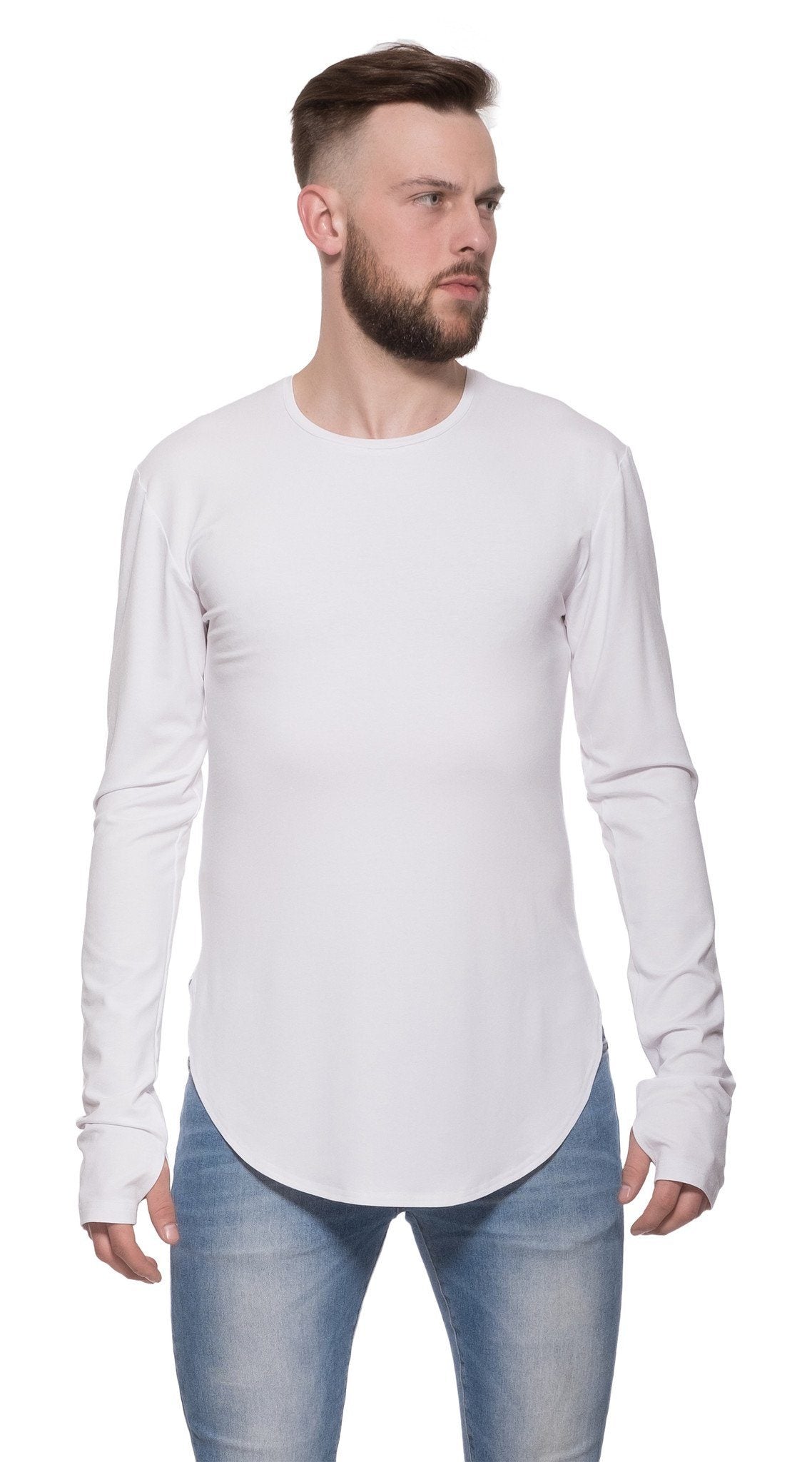 TheG viscose handmade designer under long tee white