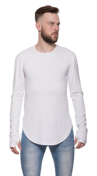TheG viscose handmade designer under long tee white