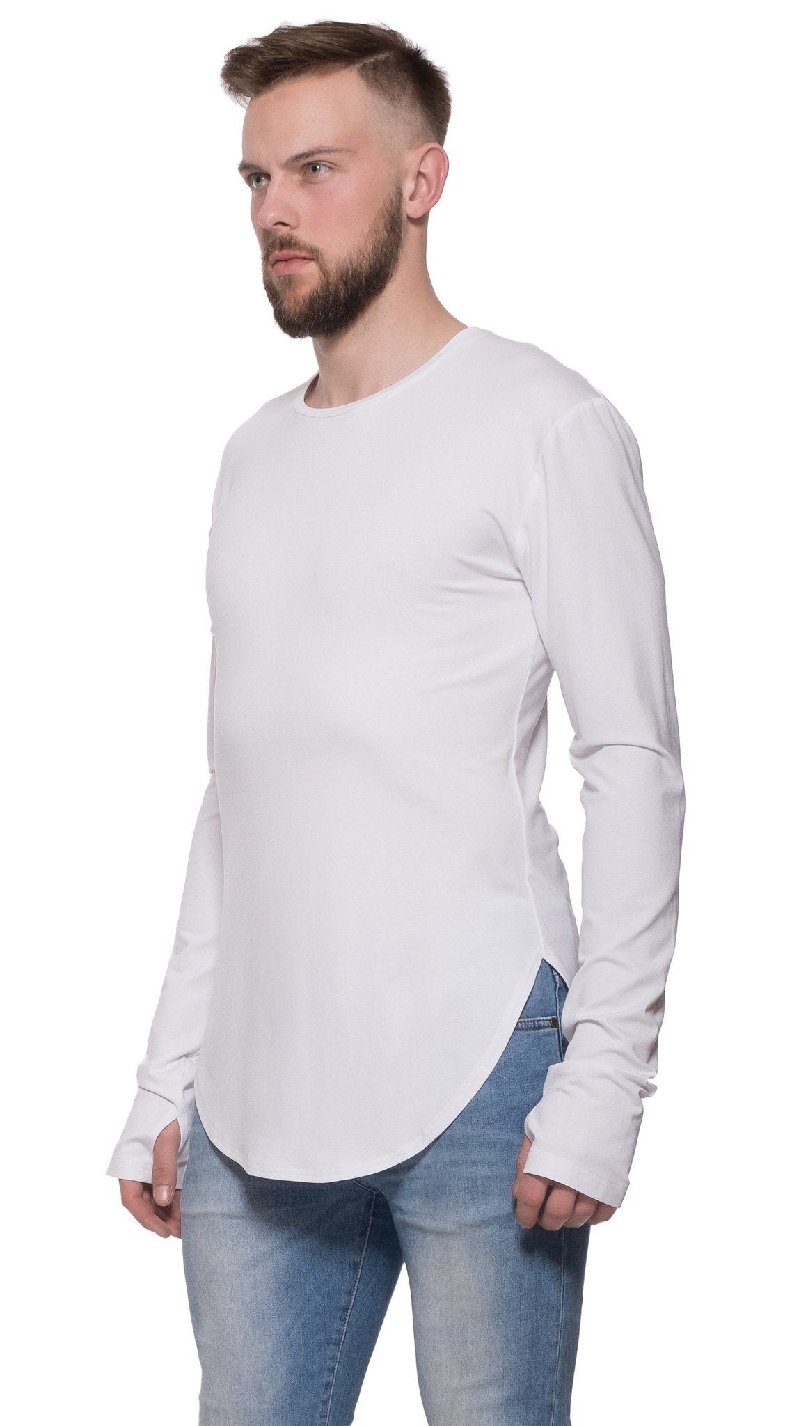 TheG viscose handmade designer under long tee white