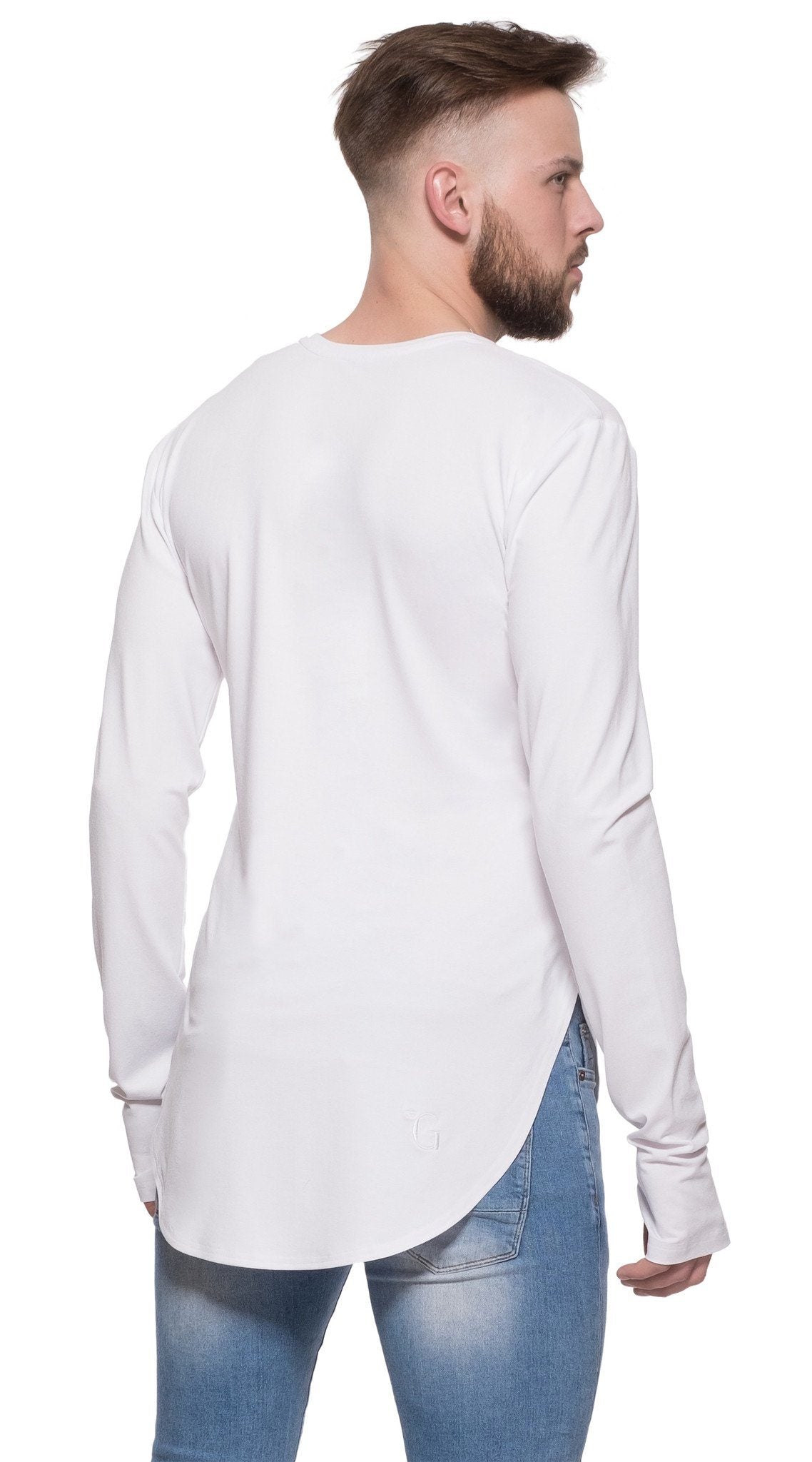 TheG viscose handmade designer under long tee white
