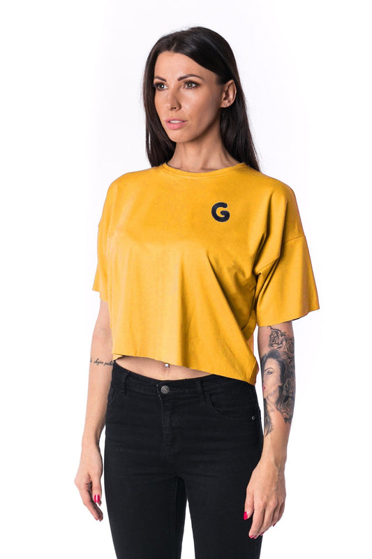 TheG Woman Paneled Oversize Crop Tee 17 // žluté