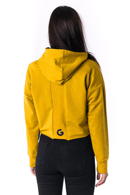 The Woman Paneled Cropped Hoody 17 // žlutá
